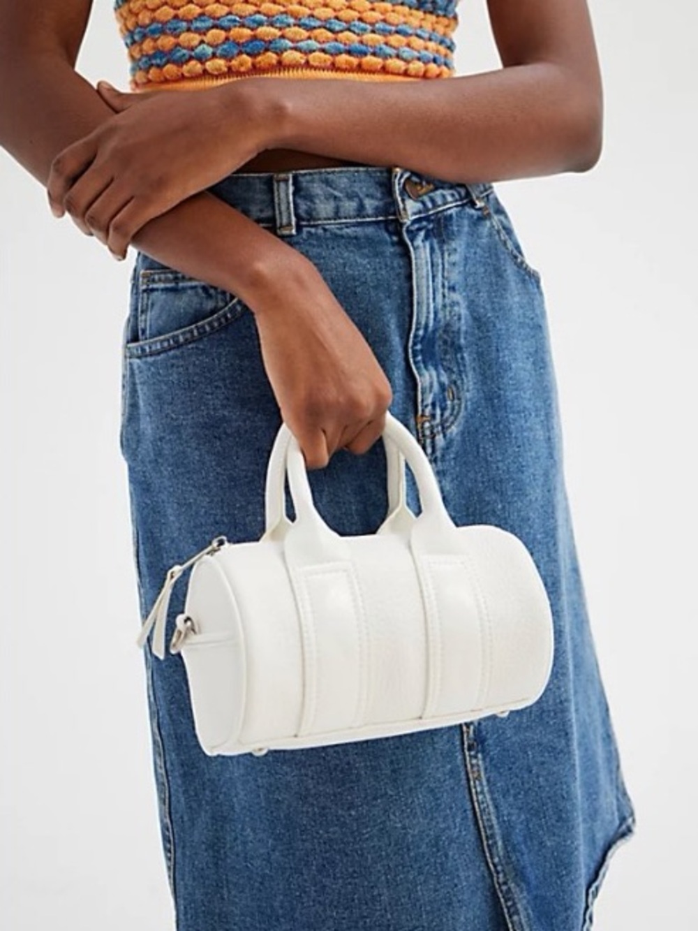 White Lizzie Mini Duffle Bag